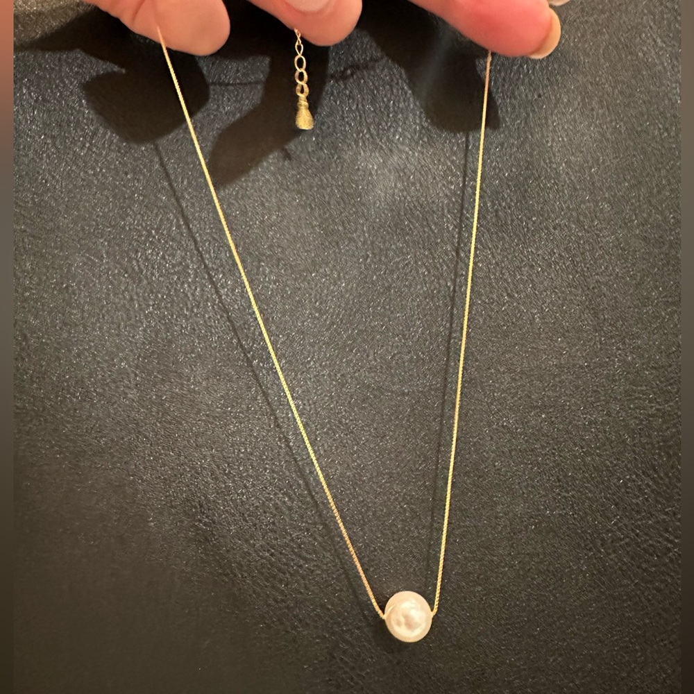 Freshwater pearl necklace 18k gold plated
